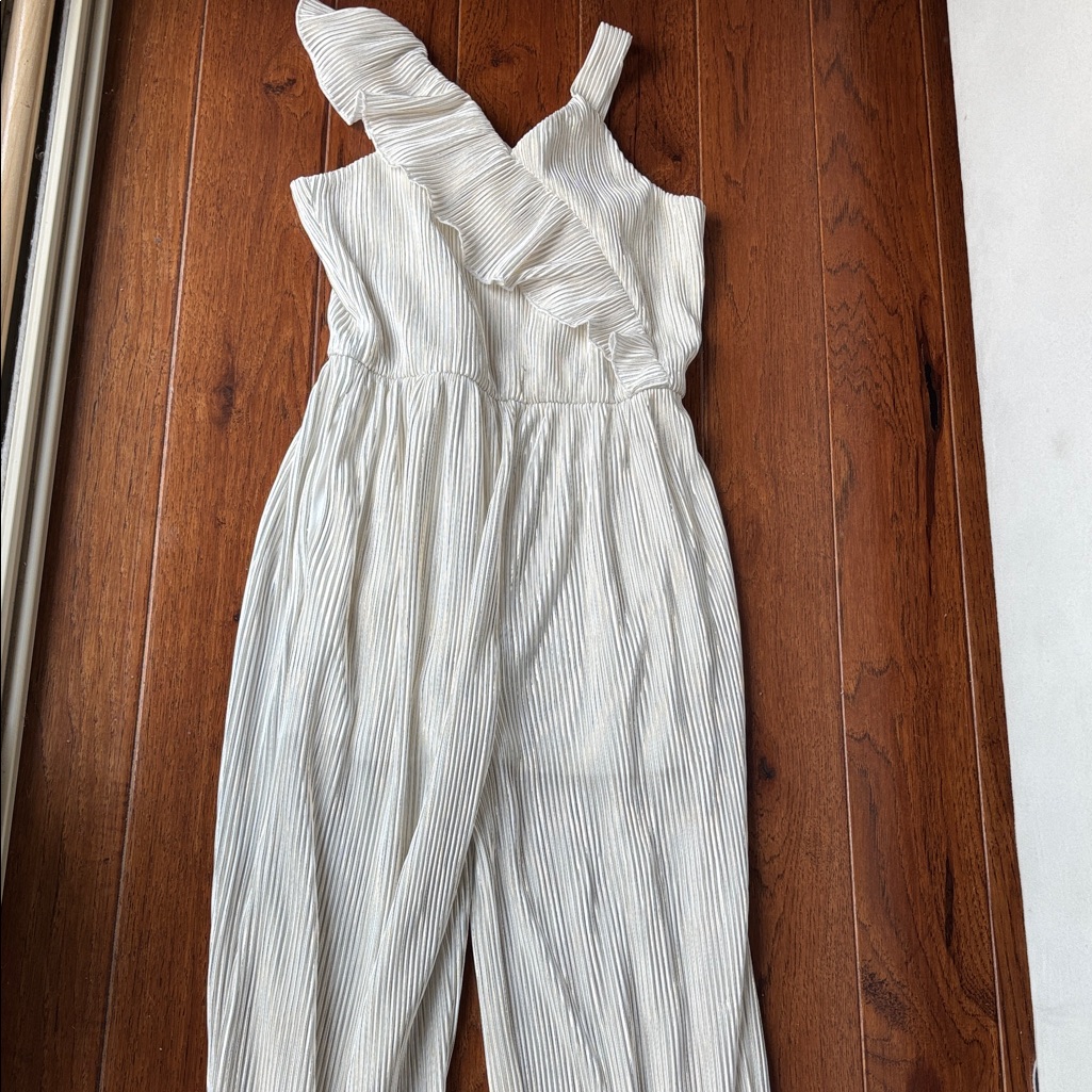 Nordstrom Cream Ruffle Jumpsuit